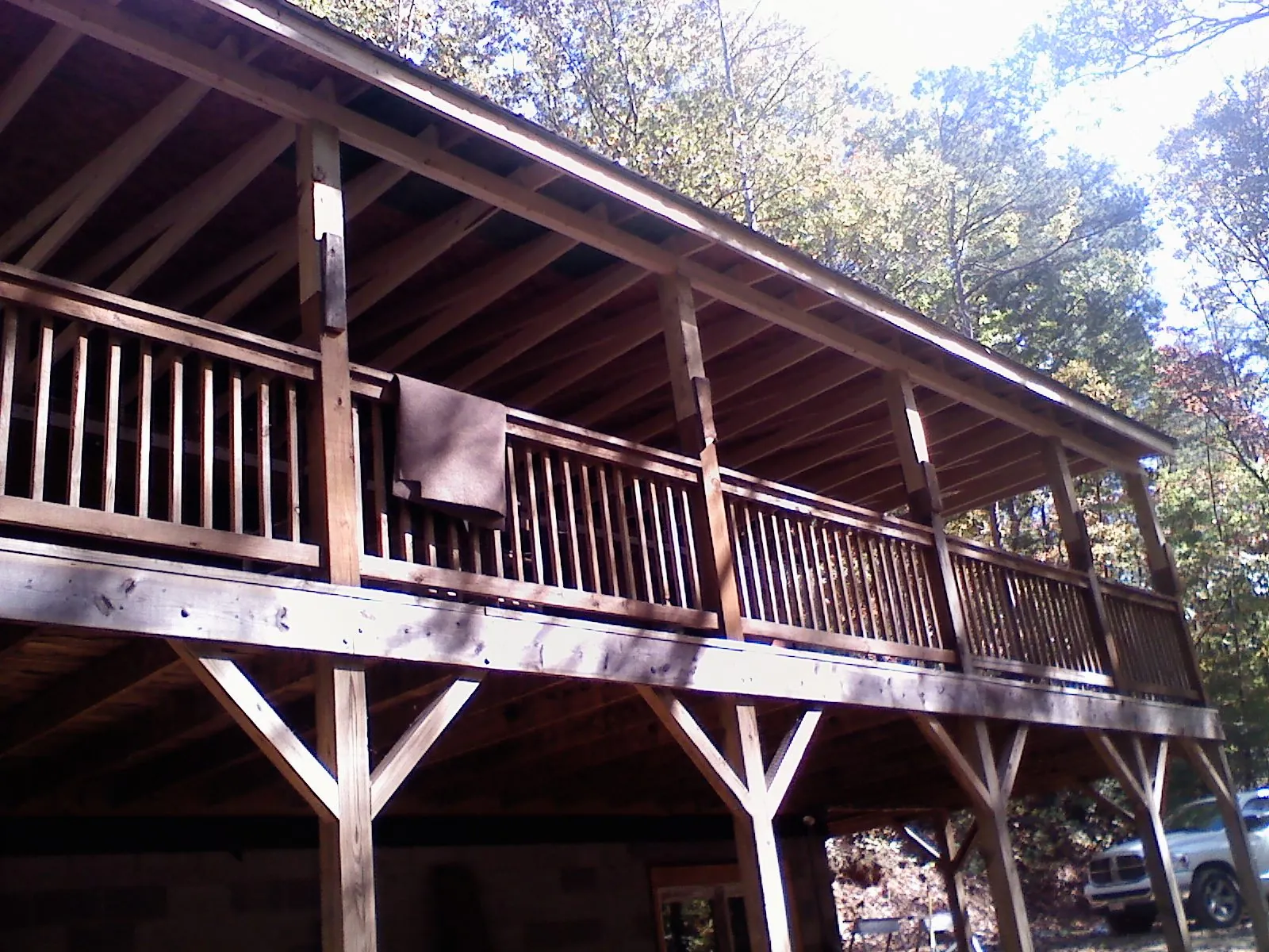 Timber framing under a new elevated porch and deck — Roof Leak Repair in Finksburg by Roofing Brothers